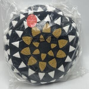 Opalhouse Jungalow Beaded Sun Pillow Boho Chic Vibrant Round Tassels New